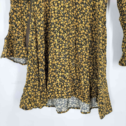 ザラ ZARA 小花柄パフスリーブミニワンピース レディース import:S