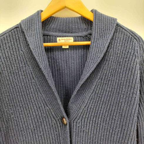 ブルックスブラザーズレッドフリース BROOKS BROTHERS REDFLEECE エルボーパッチ ショールカラー コットン ニット カーディガン 胡桃ボタン メンズ import:M