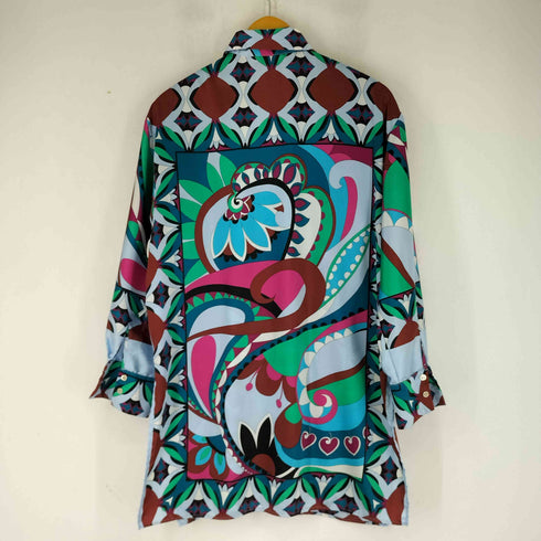 ザラ ZARA 総柄 L/S シャツ レディース import:M