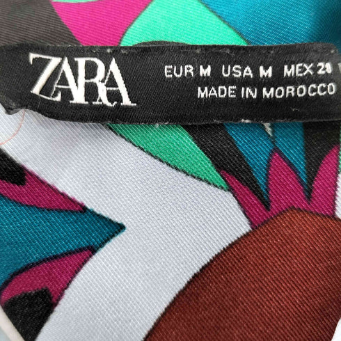 ザラ ZARA 総柄 L/S シャツ レディース import:M