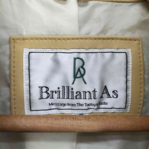BRILLIANT AS Sheep leather シープ レザー 比翼 ステンカラー コート レディース JPN:9号