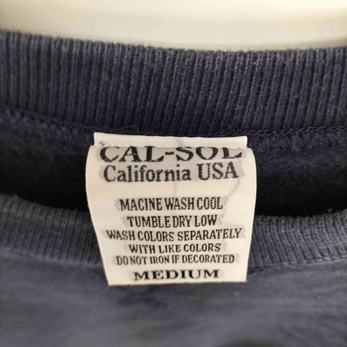 CAL-SOL USA製 クルーネック プルオーバー スウェット 前Vガゼット メンズ import:M