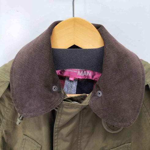 ジュンヤワタナベコムデギャルソンマン JUNYA WATANABE COMME des GARCONS MAN N-2B型 裏地チェック コーデュロイ切替 フードジップ ジャケット メンズ JPN:M