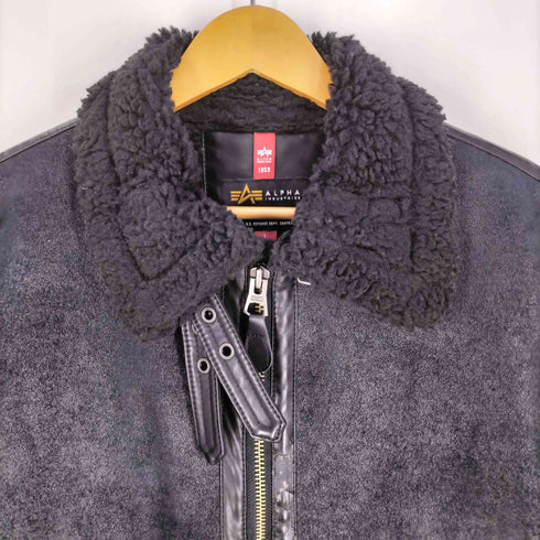 アルファインダストリーズ ALPHA INDUSTRIES 別注 B-3 フェイクムートンジャケット メンズ L