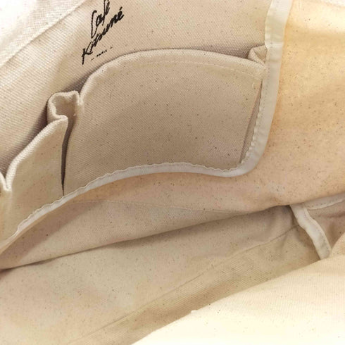 メゾンキツネ MAISON KITSUNE Café Kitsuné 2way ロゴプリント キャンバス トートバッグ レディース