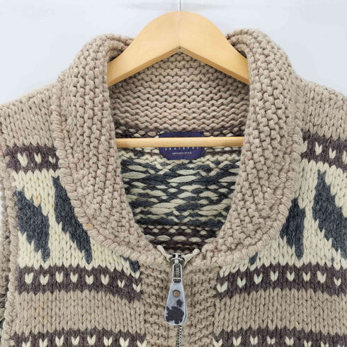 Flash Up Classical NEW WOOL ウール ジップアップ ニット ノースリーブ カウチン ベスト メンズ