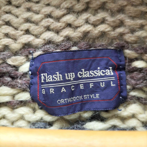 Flash Up Classical NEW WOOL ウール ジップアップ ニット ノースリーブ カウチン ベスト メンズ
