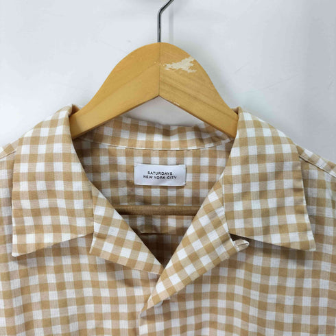 サタデーズニューヨークシティ Saturdays NYC Hester Gingham Check SS Shirt ギンガムチェック オープンカラー シャツ メンズ