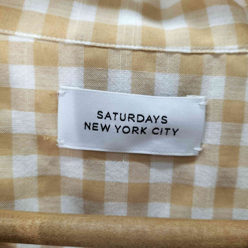 サタデーズニューヨークシティ Saturdays NYC Hester Gingham Check SS Shirt ギンガムチェック オープンカラー シャツ メンズ