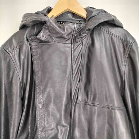 ディーゼル DIESEL カウレザー 比翼 ダブルジップ フーデッド ジャケット メンズ EUR:50