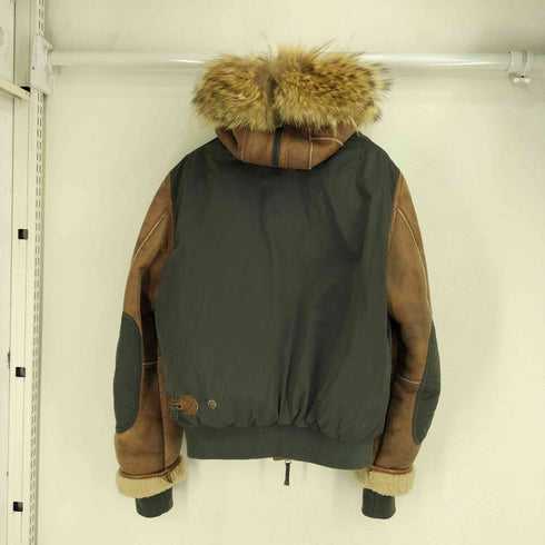 PARAJUMPERS SPECIAL EDITION 裏地ダウン N-2B型 ムートン切替 ジャケット メンズ import:L