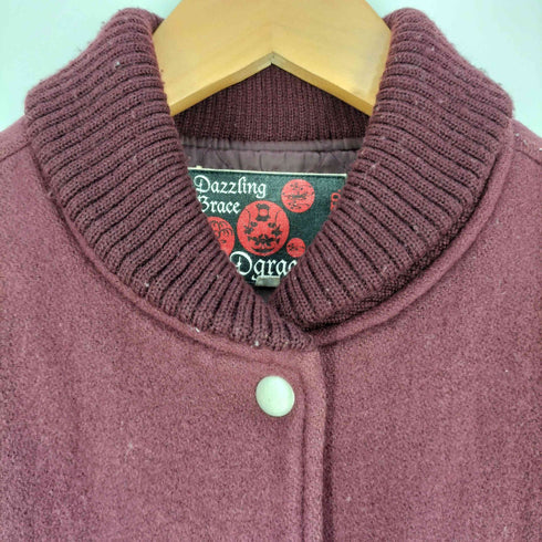 DAZZING BRACE DARACE 裏地キルティング 袖 レザー 切替 スタジャン バーシティー ジャケット レディース 38