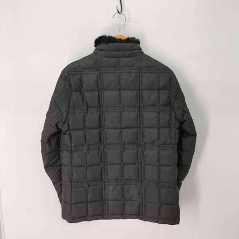 バーバリーブラックレーベル BURBERRY BLACK LABEL 襟ラビットファー 裏地チェック ダウンジャケット メンズ import:M