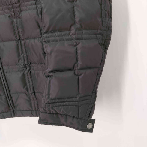 バーバリーブラックレーベル BURBERRY BLACK LABEL 襟ラビットファー 裏地チェック ダウンジャケット メンズ import:M