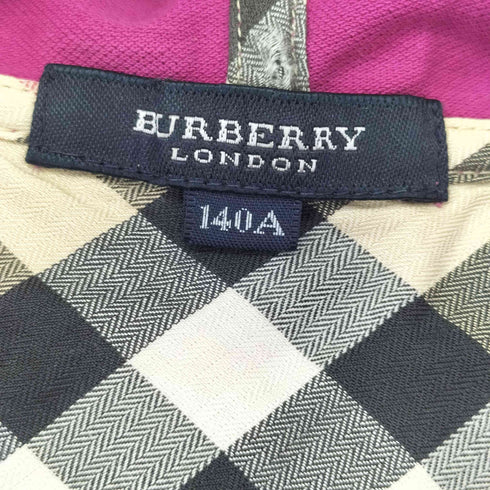 バーバリーロンドン BURBERRY LONDON ワンポイント刺繍 鹿の子 裏地ノバチェック ジップアップパーカー レディース 140A