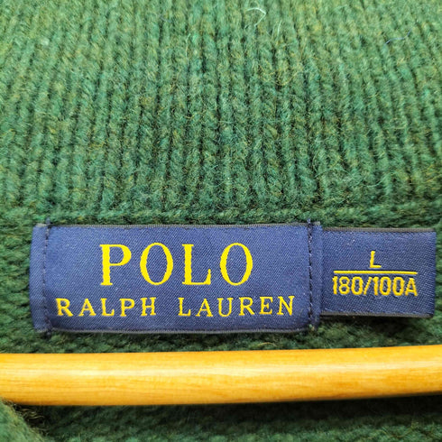 ポロラルフローレン POLO RALPH LAUREN くるみボタンショールカラーニット メンズ L