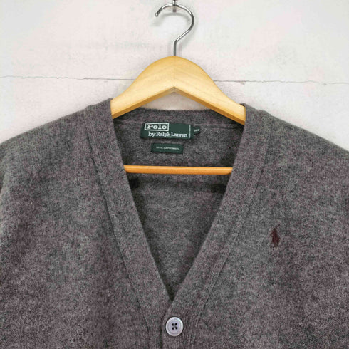 ポロバイラルフローレン Polo by RALPH LAUREN ポニー刺繍 LAMBSWOOL Vネックカーディガン レディース 150