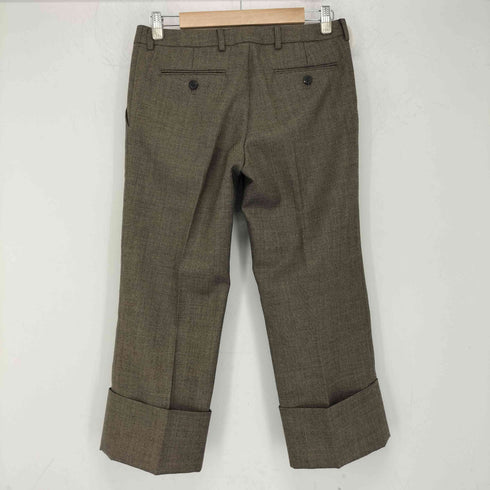 マーガレットハウエル MARGARET HOWELL 90-00s 旧タグ サイド ボタン ウール ワイド ストレート パンツ レディース JPN:2