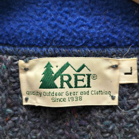 レイ REI 80-90S Drivers Knit ローゲージ メランジ ドライバーズ ニット ジップアップ セーター メンズ import:L