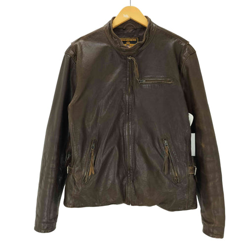 MORGAN MEMPHIS BELLE GENUINE LEATHER 本革 シングル レザー ライダース ジャケット メンズ import:L