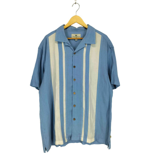 ISLAND SHORES ストライプ 開襟シャツ メンズ import:XL