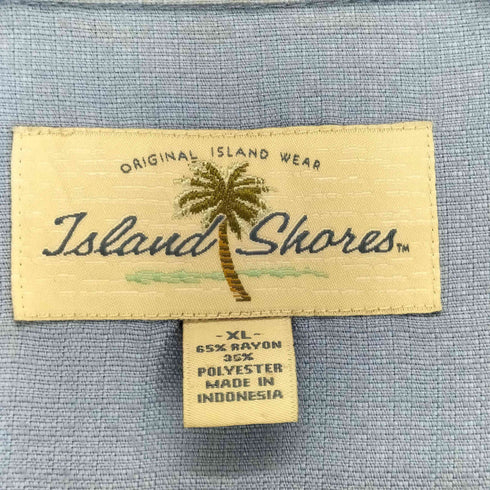 ISLAND SHORES ストライプ 開襟シャツ メンズ import:XL
