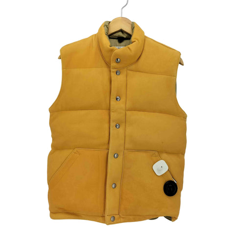 クレセントダウンワークス CRESCENT DOWN WORKS USA製 GOOSE DOWN レザー グース ダウン ベスト メンズ import:XS