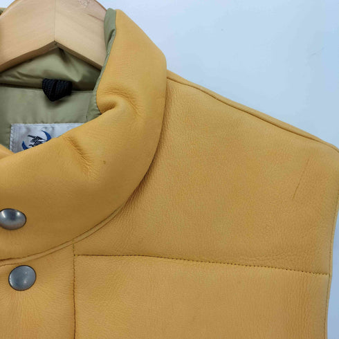 クレセントダウンワークス CRESCENT DOWN WORKS USA製 GOOSE DOWN レザー グース ダウン ベスト メンズ import:XS