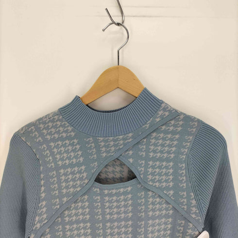 リエンダ rienda 2WAY LONG SLV 千鳥柄フレアKnit OP ワンピース レディース FREE
