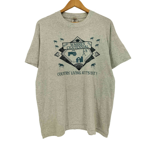 フルーツオブザルーム FRUIT OF THE LOOM 90s USA製 袖裾シングルステッチ WARREN CENTENNIAL クルーネック半袖Tシャツ メンズ import:XL