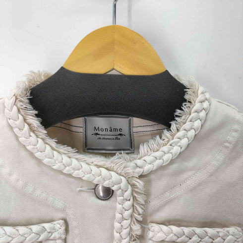モナーム moname ノーカラー クロップド デニムジャケット レディース JPN:S