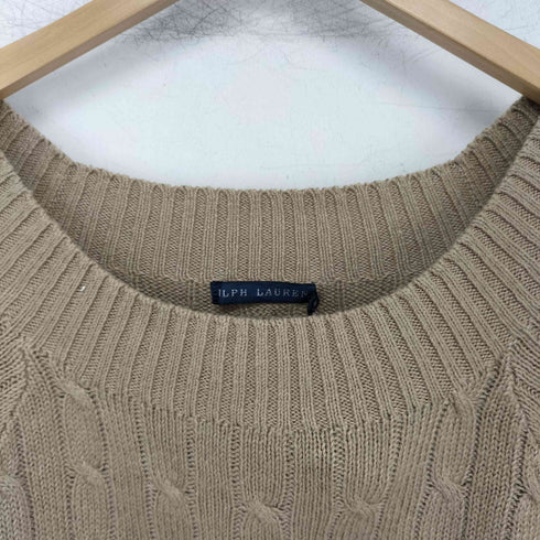 ラルフローレン RALPH LAUREN リネンカシミヤ ケーブル半袖ニット レディース import:L