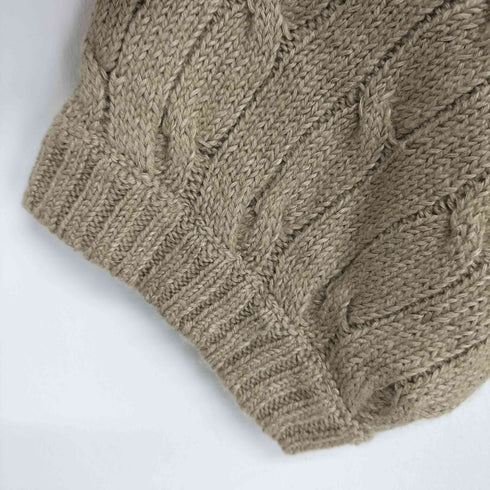 ラルフローレン RALPH LAUREN リネンカシミヤ ケーブル半袖ニット レディース import:L