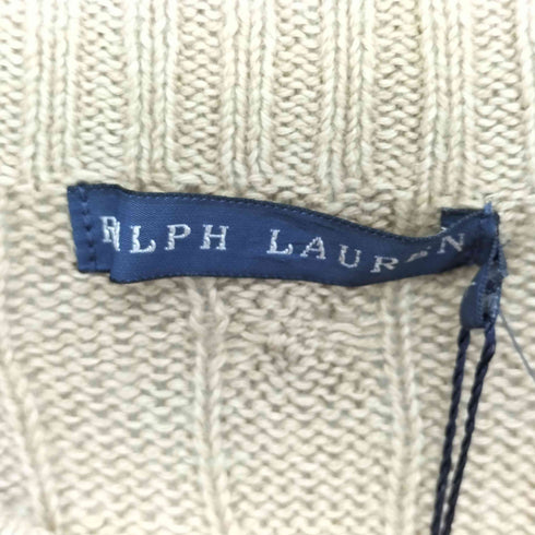 ラルフローレン RALPH LAUREN リネンカシミヤ ケーブル半袖ニット レディース import:L