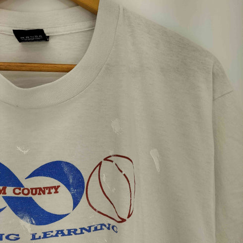 スクリーンスターズ SCREEN STARS 90s USA製 袖裾シングルステッチ プリント クルーネック半袖Tシャツ メンズ import:XL