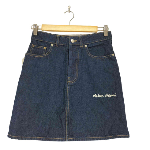 メゾンキツネ MAISON KITSUNE MINI A-LINE SKIRT IN INDIGO DENIM レディース 24