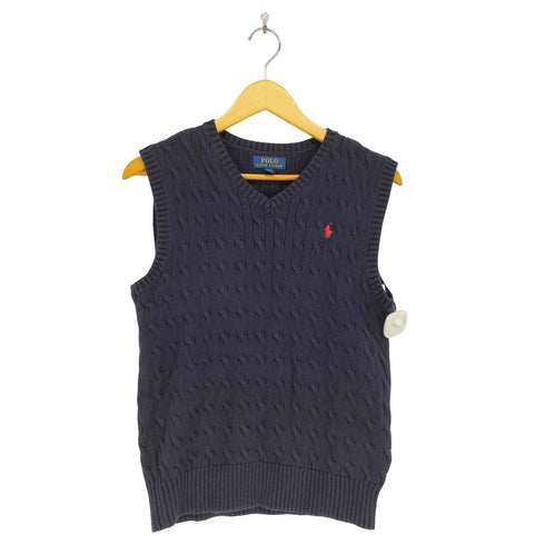 ポロラルフローレン POLO RALPH LAUREN ポニー刺繍 ケーブルニットベスト メンズ L