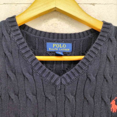 ポロラルフローレン POLO RALPH LAUREN ポニー刺繍 ケーブルニットベスト メンズ L