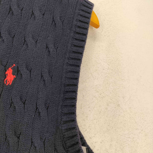 ポロラルフローレン POLO RALPH LAUREN ポニー刺繍 ケーブルニットベスト メンズ L