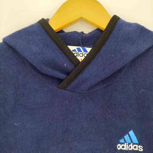 アディダス adidas 90s 万国旗タグ ロゴ刺繍 フリースプルオーバーパーカー メンズ import:L