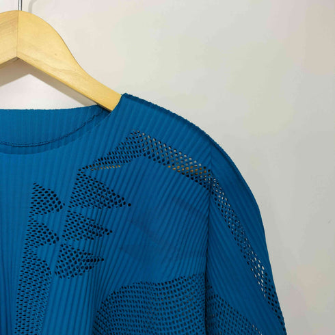 イッセイミヤケミー ISSEY MIYAKE me 21AW プリーツ メッシュ L/S カットソー レディース