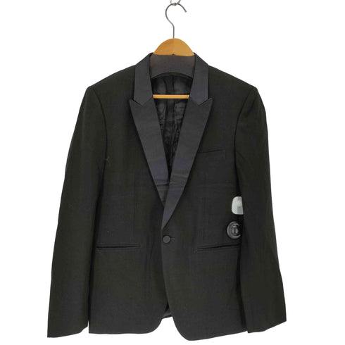 コムデギャルソンオムドゥ COMME des GARCONS HOMME DEUX AD2015 シルクラペル カシミヤ混 1Bテーラードジャケット メンズ JPN:S