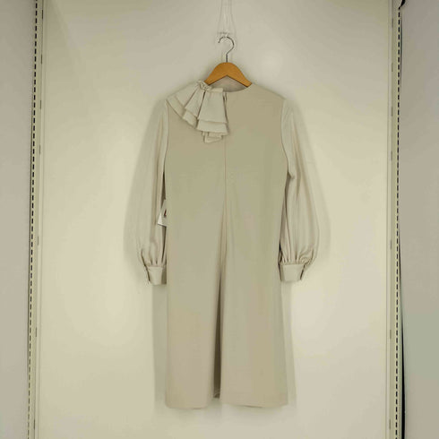 ランバンオンブルー LANVIN en Bleu 襟フリル スリーブ切替 ワンピース ドレス レディース EUR:38