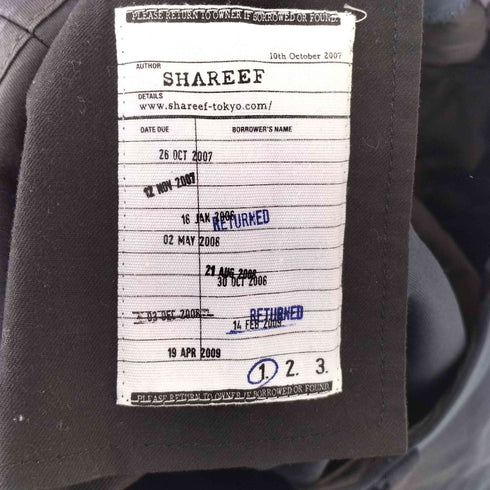 シャリーフ SHAREEF 16AW WIDE SLACKS メンズ JPN:1