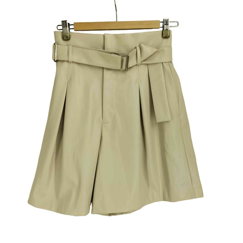 フレイアイディー FRAY I.D 24AW フェイクレザー タック ハーフパンツ レディース JPN:0