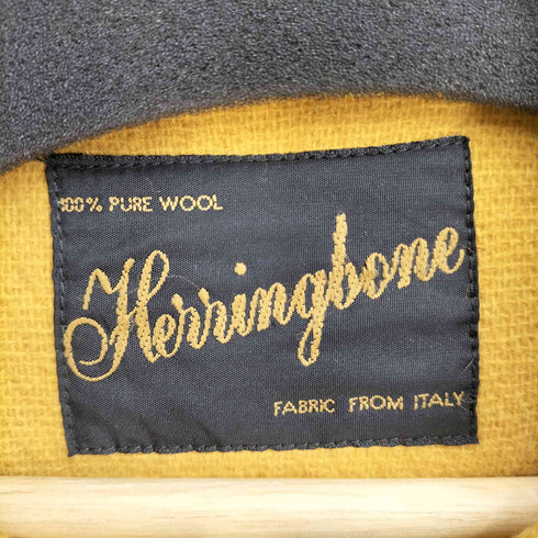 Herringbone Pure Wool ウール ダッフルコート メンズ