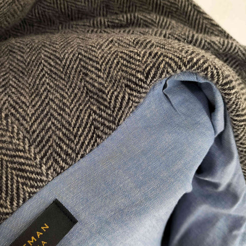ミスタージェントルマン MR.GENTLEMAN ヘリンボーン ブラックウォッチ 切替フーデッドダウンジャケット メンズ JPN:XL