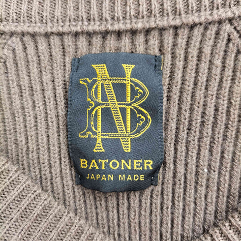 バトナー BATONER EXTRA HARD TWIST WOOL CREW NECK メンズ JPN:3