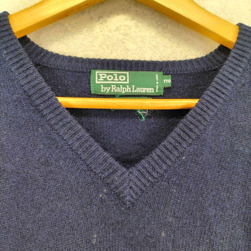 ポロバイラルフローレン Polo by RALPH LAUREN 緑タグ ポニー刺繍 ウール Vネックニット メンズ 170