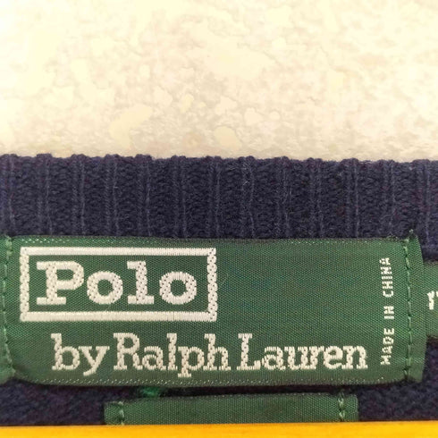 ポロバイラルフローレン Polo by RALPH LAUREN 緑タグ ポニー刺繍 ウール Vネックニット メンズ 170